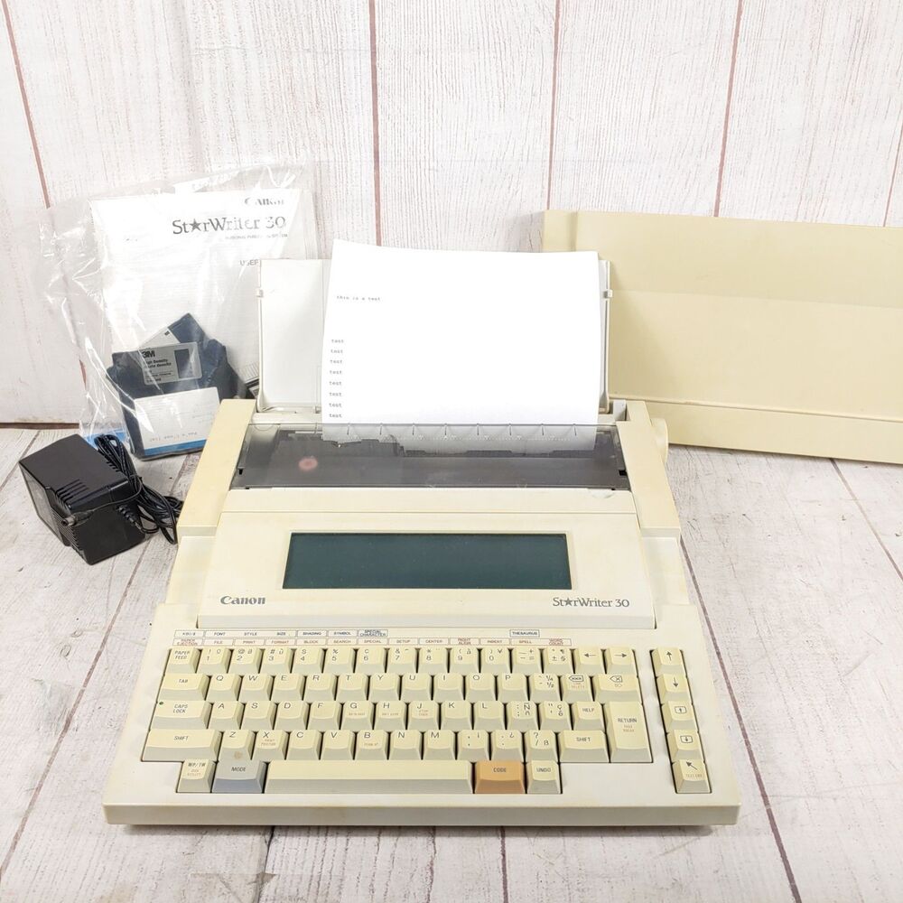 WORKING - Canon StarWriter 30 Electronic Typewriter w/ Power, Ink, Software, Etc